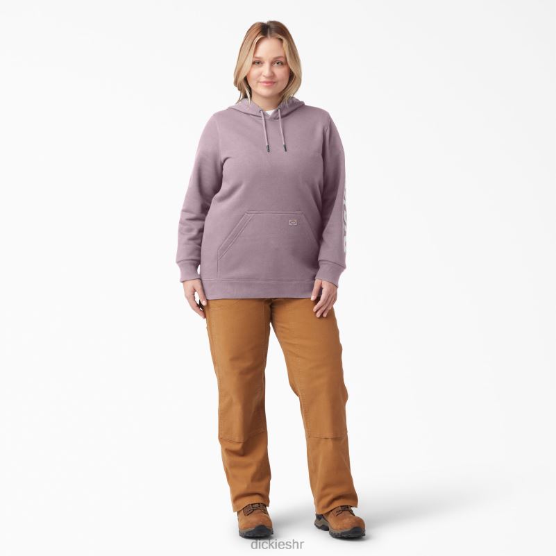 plus teški pulover s rukavima s logotipom žene Dickies jorgovan (lc) 6BPL62347 odjeća