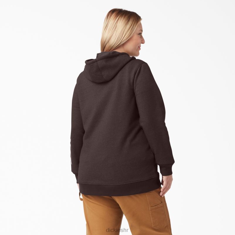 plus teški pulover s rukavima s logotipom žene Dickies čokoladno smeđi vrijesak (cbh) 6BPL62342 odjeća