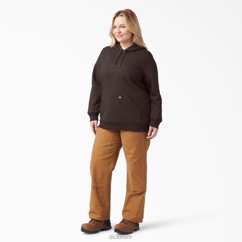 plus teški pulover s rukavima s logotipom žene Dickies čokoladno smeđi vrijesak (cbh) 6BPL62342 odjeća