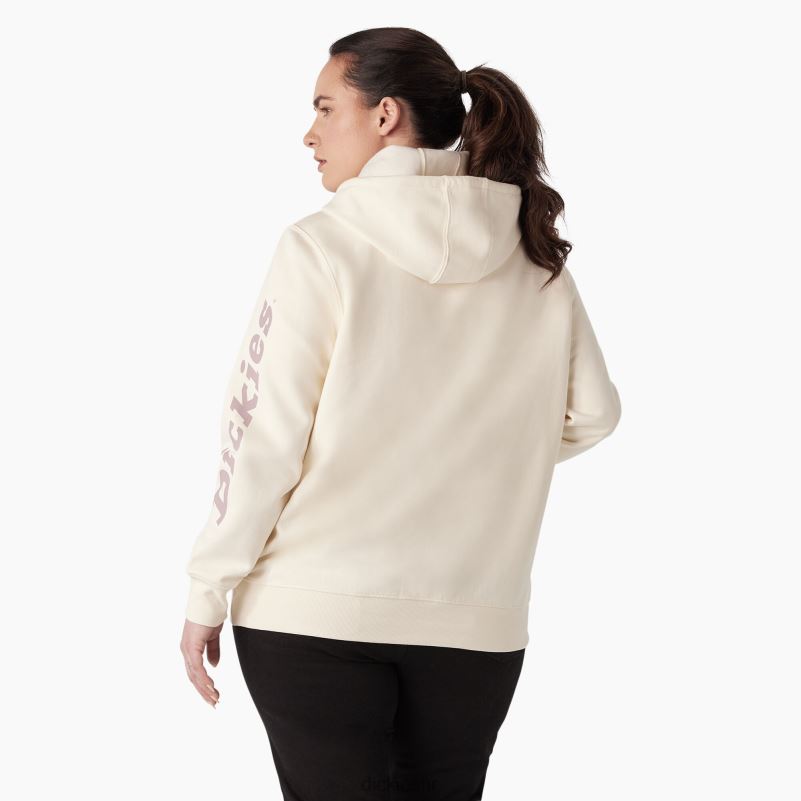 plus teški pulover s rukavima s logotipom žene Dickies starinsko bijelo (aw) 6BPL62341 odjeća