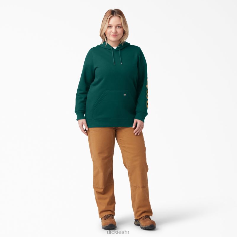 plus teški pulover s rukavima s logotipom žene Dickies šumsko zelena (ft) 6BPL62344 odjeća