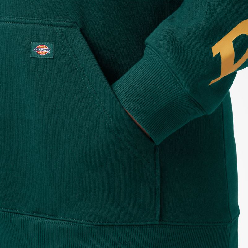 plus teški pulover s rukavima s logotipom žene Dickies šumsko zelena (ft) 6BPL62344 odjeća