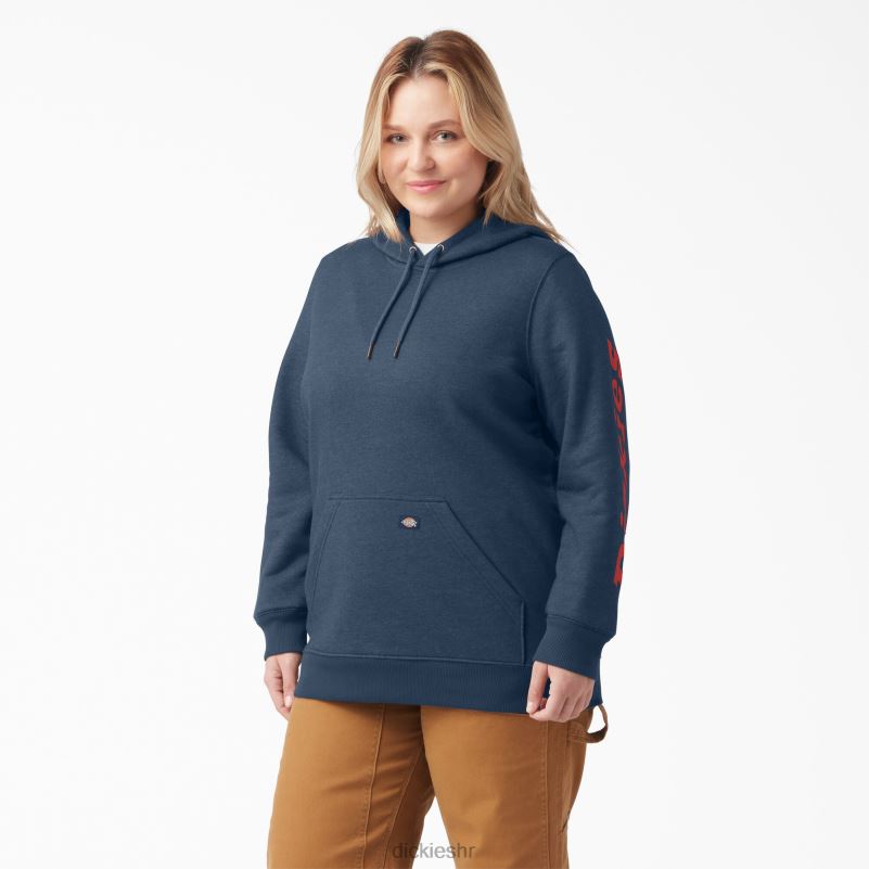 plus teški pulover s rukavima s logotipom žene Dickies vrijesak mornarica (nvh) 6BPL62349 odjeća
