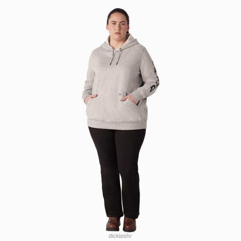 plus teški pulover s rukavima s logotipom žene Dickies vrijesak sivi (hg) 6BPL62345 odjeća