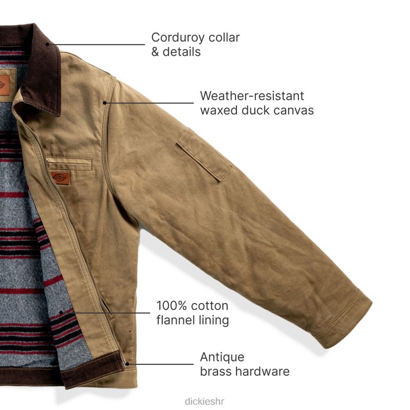 Eisenhower jakna od voštanog platna muškarci Dickies žir (ac2) 6BPL61186 odjeća