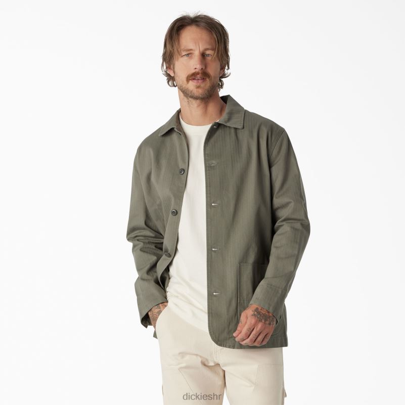 Jakna u obliku riblje kosti iz 1922 muškarci Dickies isprana prašnjava maslina (rdo) 6BPL61188 odjeća