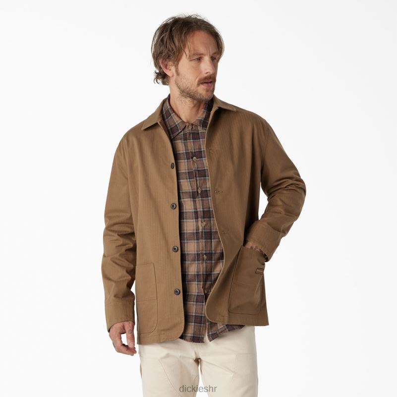 Jakna u obliku riblje kosti iz 1922 muškarci Dickies isprano drvo smeđe (rtb) 6BPL61189 odjeća