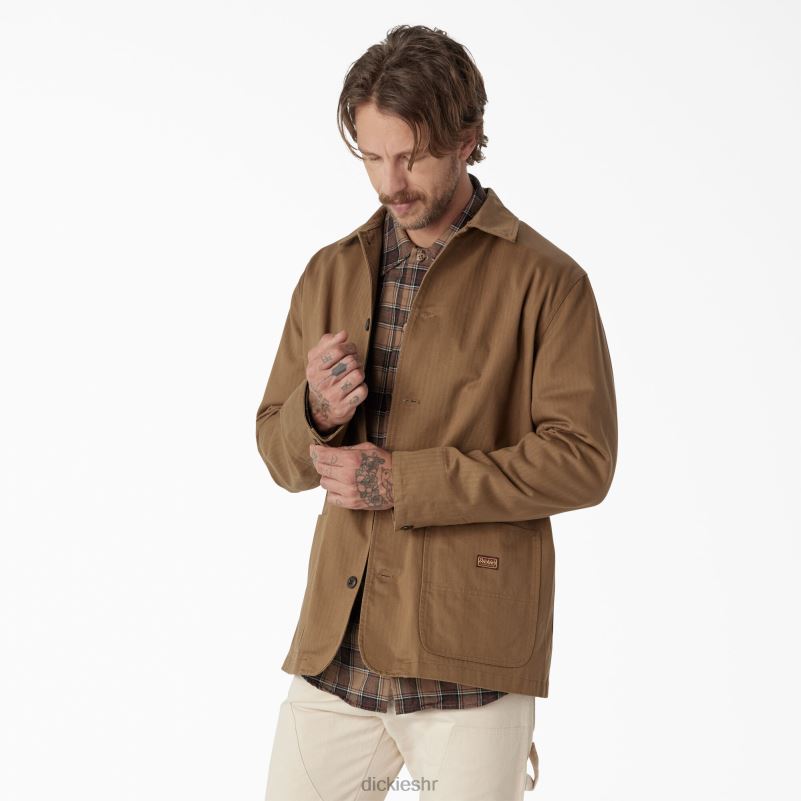 Jakna u obliku riblje kosti iz 1922 muškarci Dickies isprano drvo smeđe (rtb) 6BPL61189 odjeća