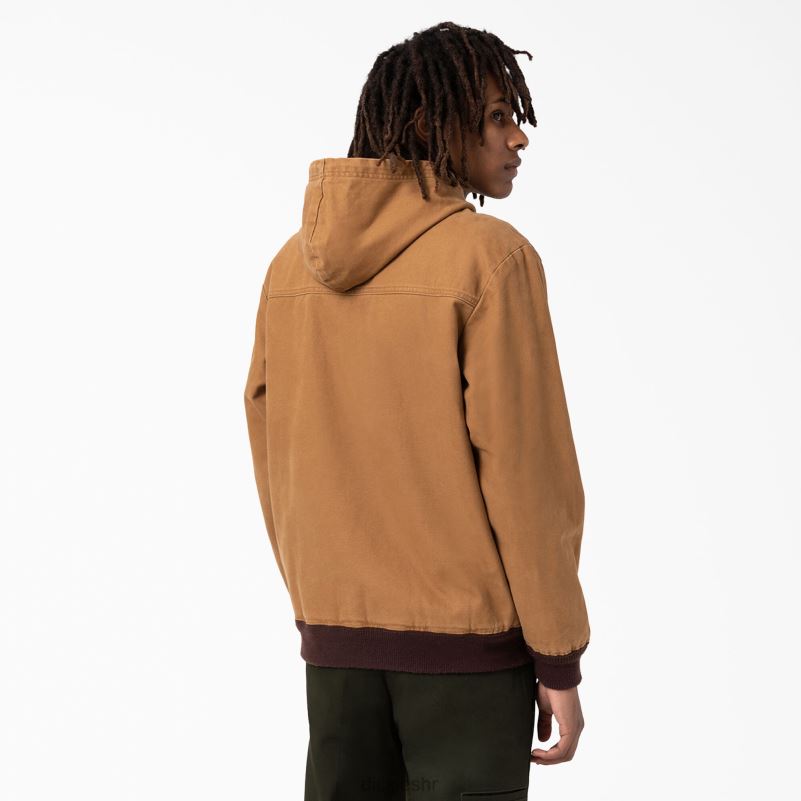 bomber jakna s kapuljačom muškarci Dickies oprana smeđa patka (sbd) 6BPL61162 odjeća