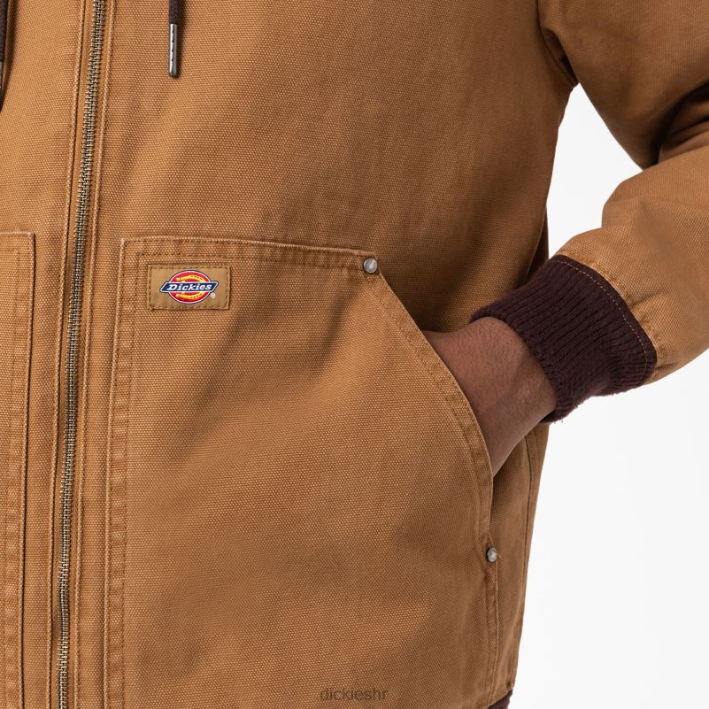 bomber jakna s kapuljačom muškarci Dickies oprana smeđa patka (sbd) 6BPL61162 odjeća