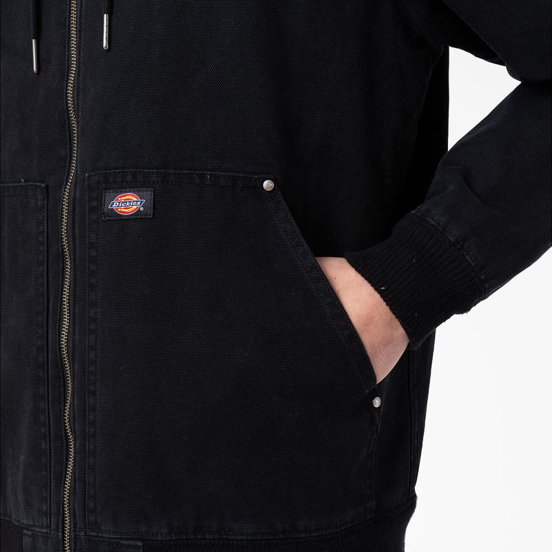 bomber jakna s kapuljačom muškarci Dickies stonewashed black (sbk) 6BPL61163 odjeća