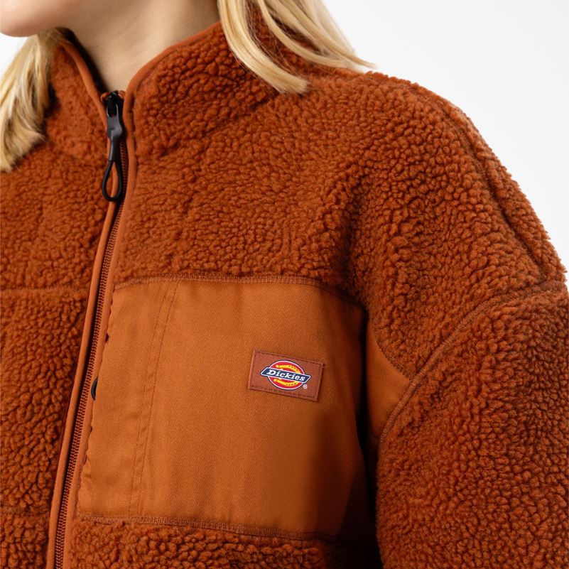 crvena chute flis jakna žene Dickies medenjak smeđi (tj.) 6BPL62315 odjeća