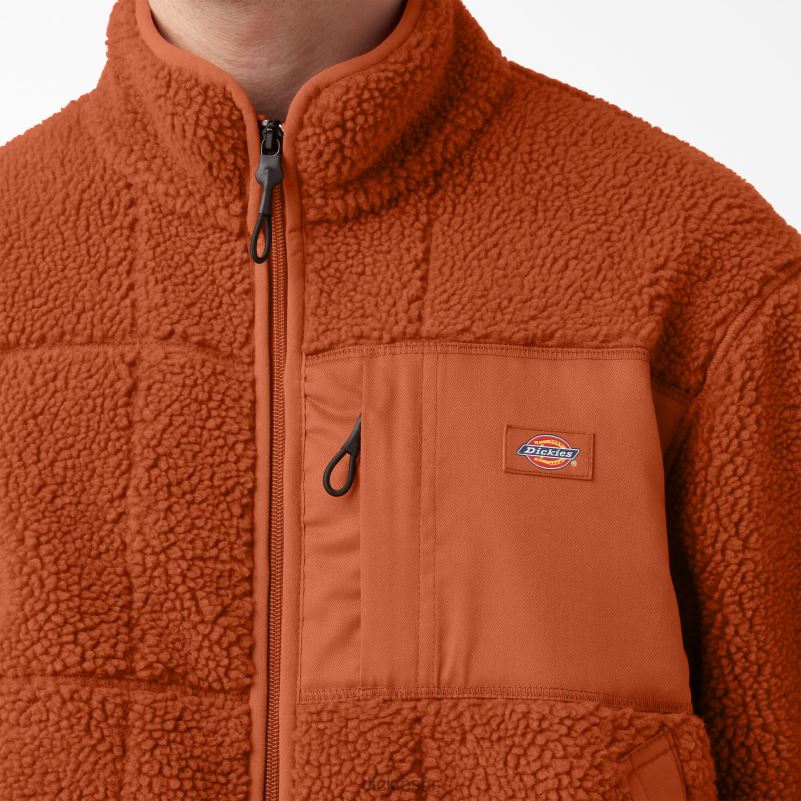 crvena chute flis jakna muškarci Dickies medenjak smeđi (tj.) 6BPL61082 odjeća