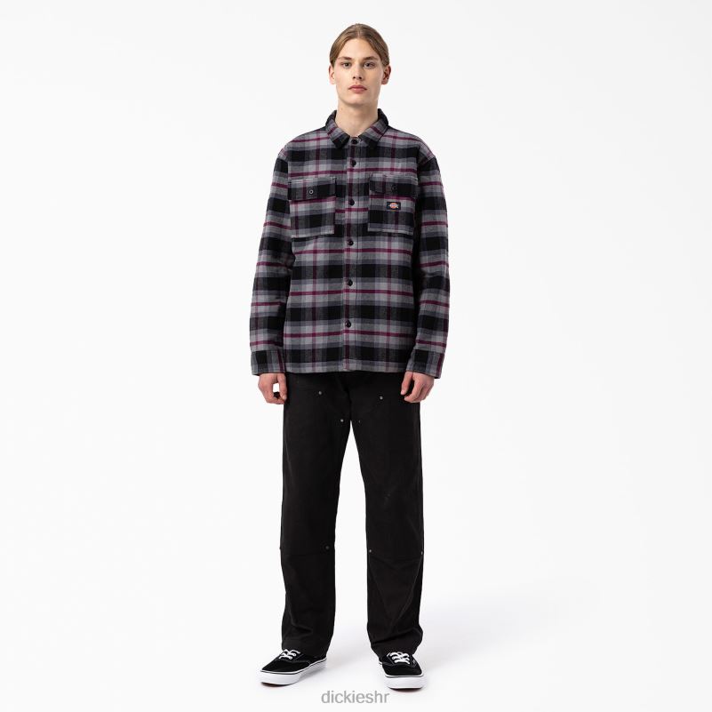 flanel prošivena podstavljena jakna muškarci Dickies crno vino sivo karirano (apw) 6BPL61113 odjeća
