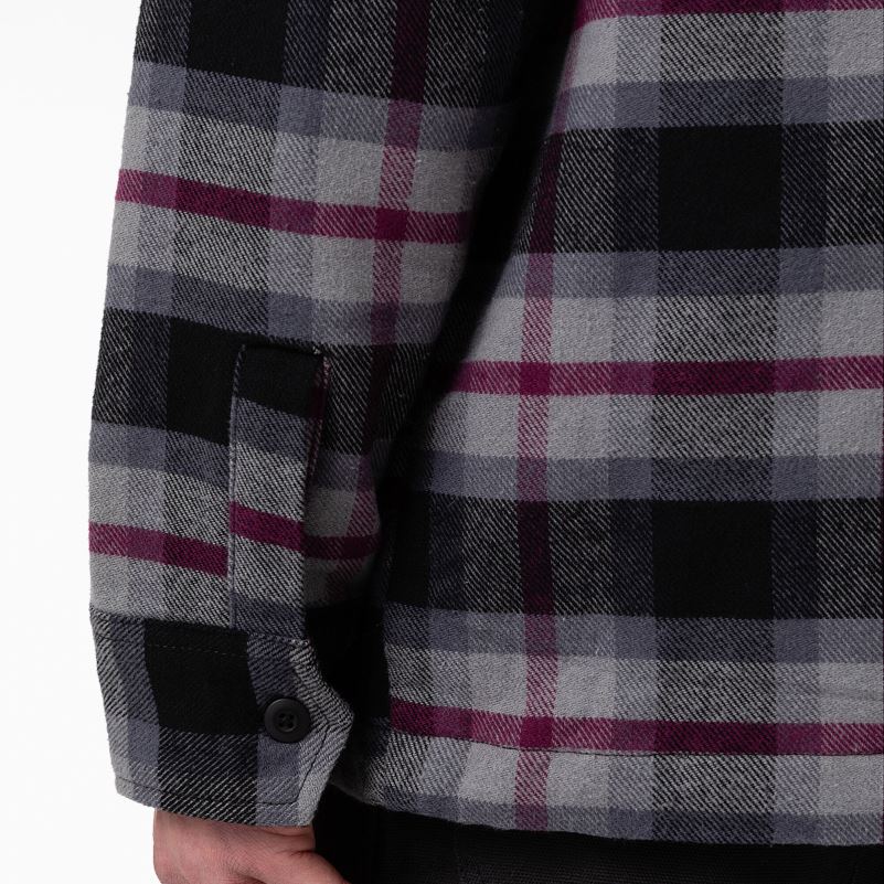 flanel prošivena podstavljena jakna muškarci Dickies crno vino sivo karirano (apw) 6BPL61113 odjeća
