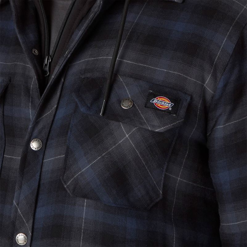 flanelska košulja sa dwr muškarci Dickies crna tinta tamnoplavi ombre karirani (b2p) 6BPL61060 odjeća