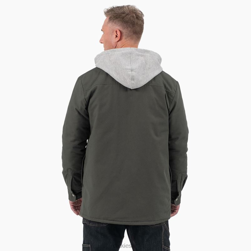 ikona opuštenog kroja prošivena košulja jakna s kapuljačom muškarci Dickies maslinasto zelena (og) 6BPL61054 odjeća
