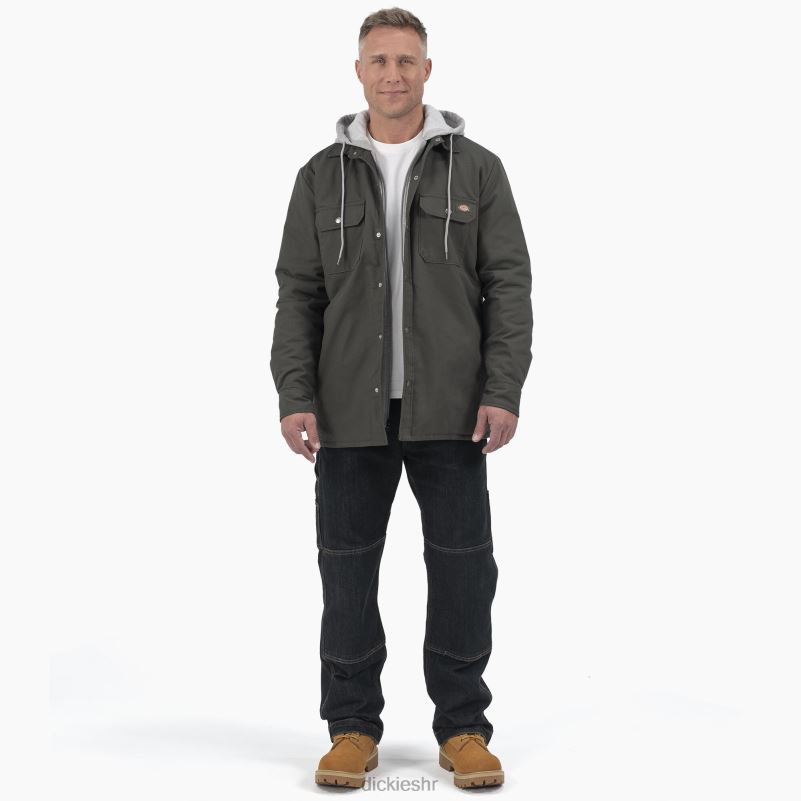 ikona opuštenog kroja prošivena košulja jakna s kapuljačom muškarci Dickies maslinasto zelena (og) 6BPL61054 odjeća
