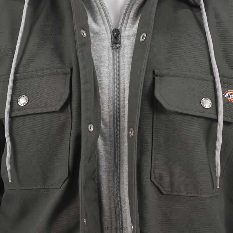 ikona opuštenog kroja prošivena košulja jakna s kapuljačom muškarci Dickies maslinasto zelena (og) 6BPL61054 odjeća