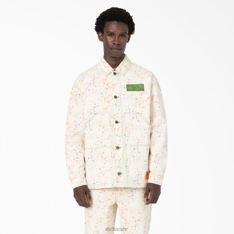 mozak mrtav prskanje boje platnena jakna muškarci Dickies bijelo (wh) 6BPL61073 odjeća