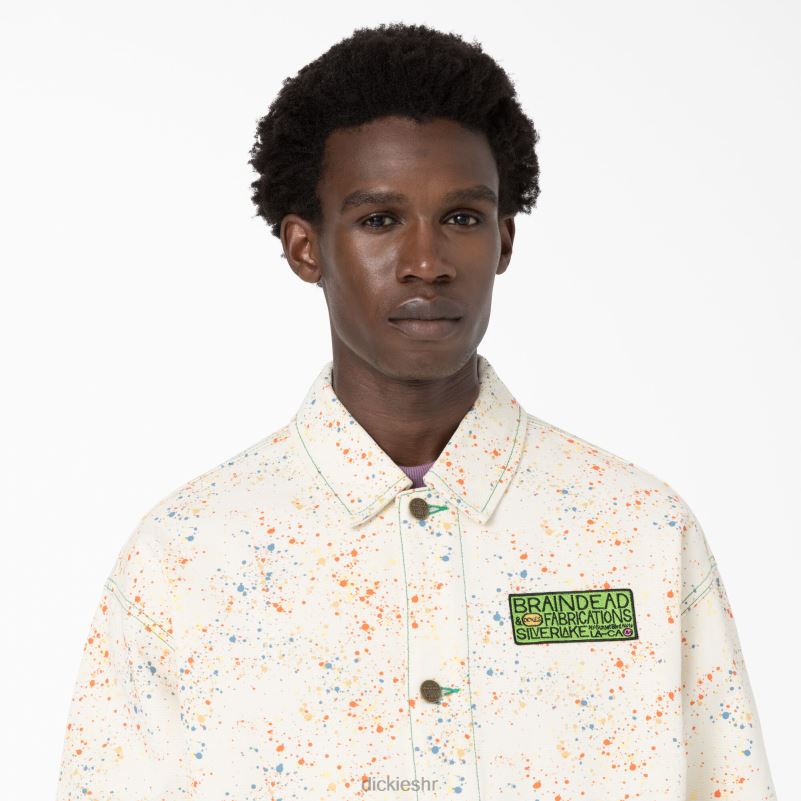 mozak mrtav prskanje boje platnena jakna muškarci Dickies bijelo (wh) 6BPL61073 odjeća