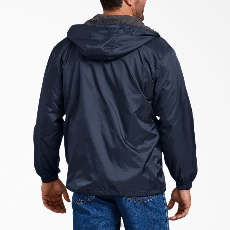 najlonska jakna s kapuljačom podstavljena od flisa muškarci Dickies tamnoplava (dn) 6BPL61047 odjeća