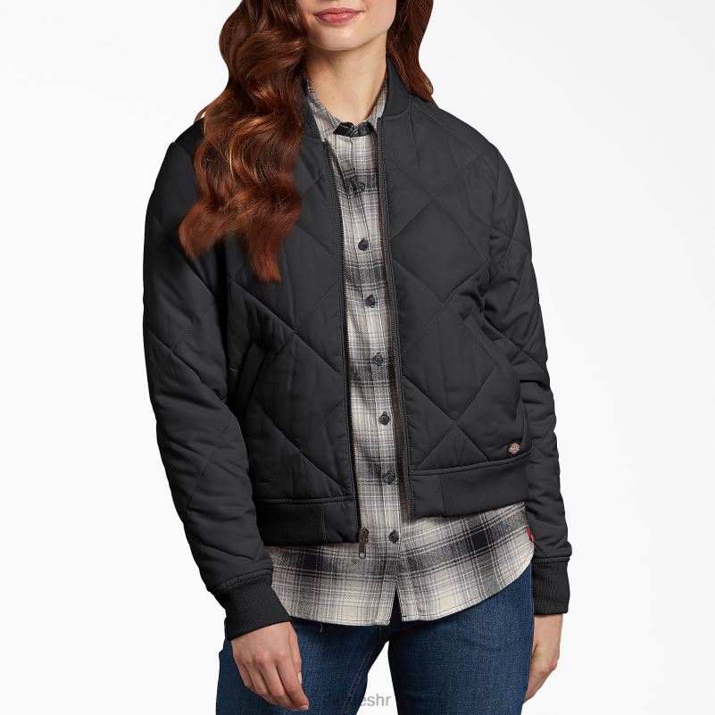 prošivena bomber jakna žene Dickies crna (bk) 6BPL62279 odjeća
