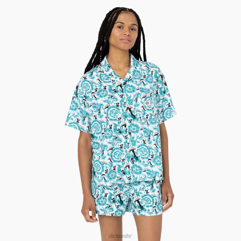 Roseburg majica kratkih rukava žene Dickies plavi cvjetni print (gg2) 6BPL61993 odjeća
