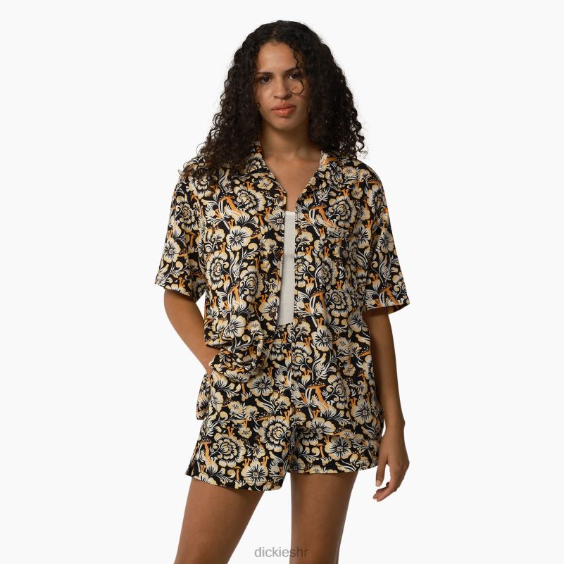 Roseburg majica kratkih rukava žene Dickies smeđi cvjetni print (bg2) 6BPL61992 odjeća
