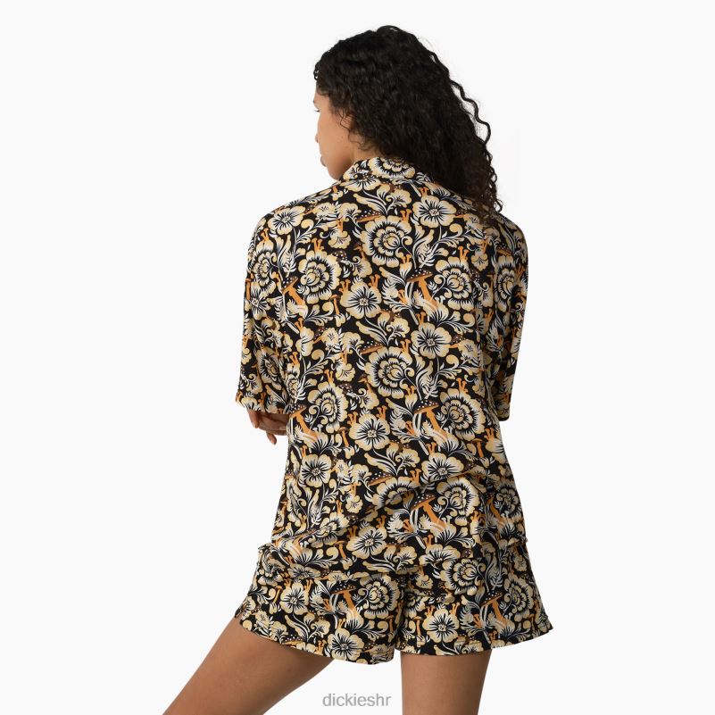 Roseburg majica kratkih rukava žene Dickies smeđi cvjetni print (bg2) 6BPL61992 odjeća