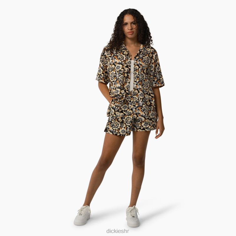 Roseburg majica kratkih rukava žene Dickies smeđi cvjetni print (bg2) 6BPL61992 odjeća