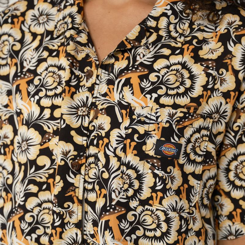 Roseburg majica kratkih rukava žene Dickies smeđi cvjetni print (bg2) 6BPL61992 odjeća
