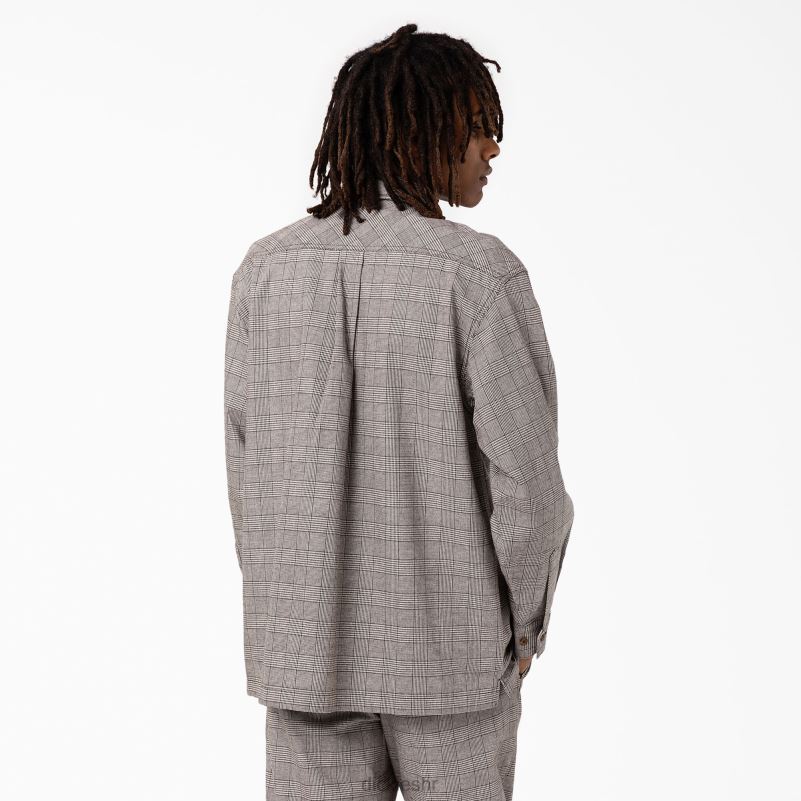 bakerhill majica dugih rukava muškarci Dickies smeđi karirani (bp3) 6BPL6941 odjeća