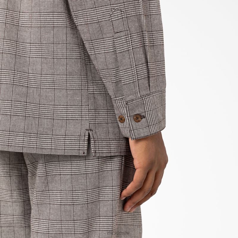 bakerhill majica dugih rukava muškarci Dickies smeđi karirani (bp3) 6BPL6941 odjeća