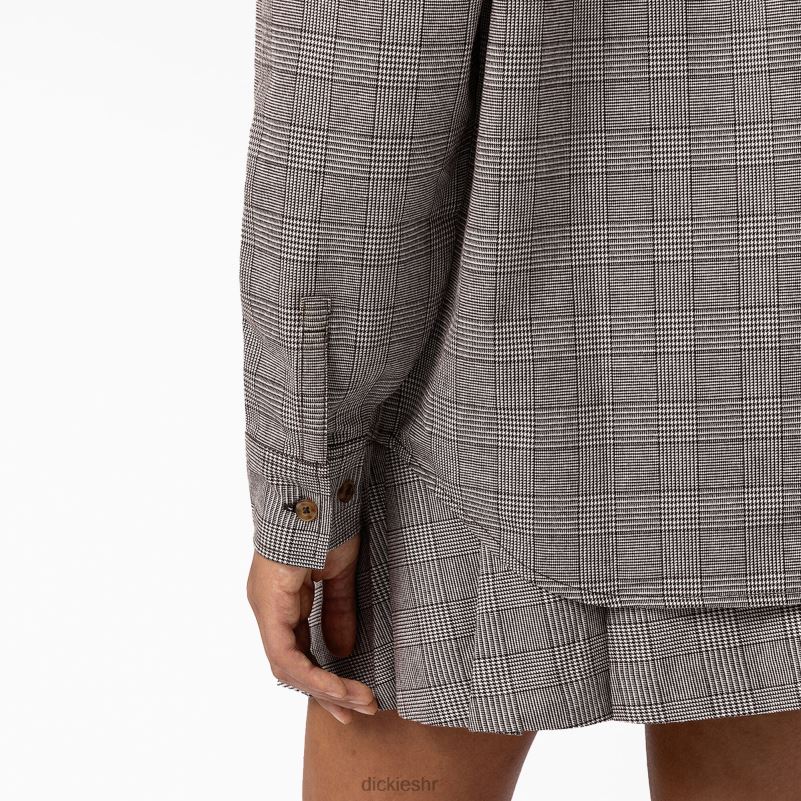 bakerhill prevelika košulja žene Dickies smeđi karirani (bp3) 6BPL62102 odjeća