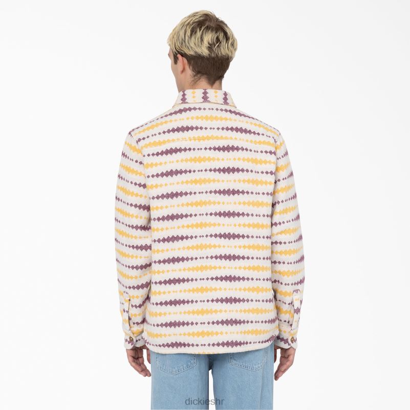 falkville majica dugih rukava muškarci Dickies ekru/grožđe (egd) 6BPL6940 odjeća