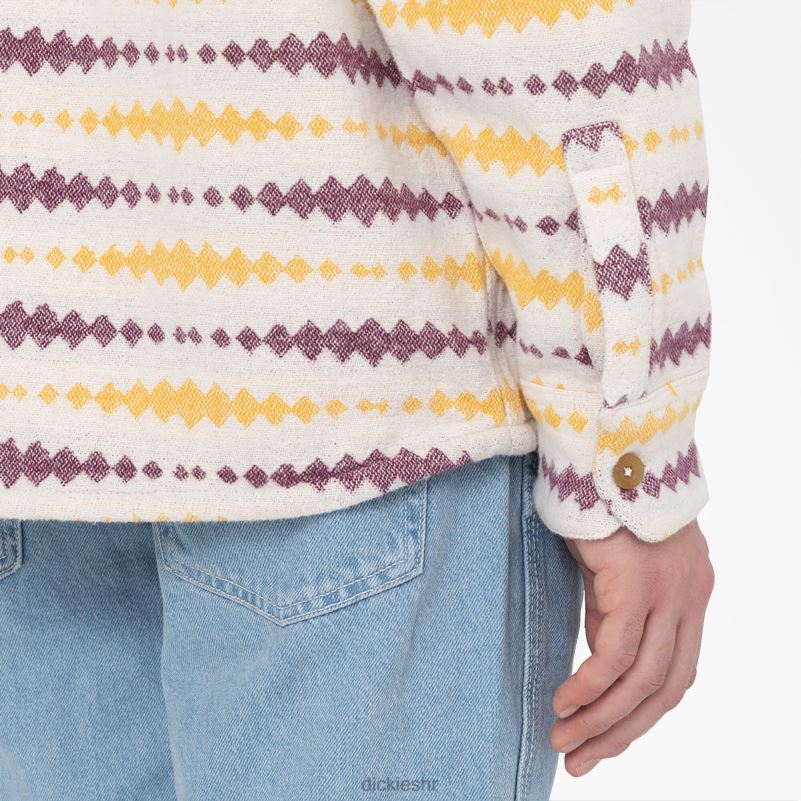 falkville majica dugih rukava muškarci Dickies ekru/grožđe (egd) 6BPL6940 odjeća
