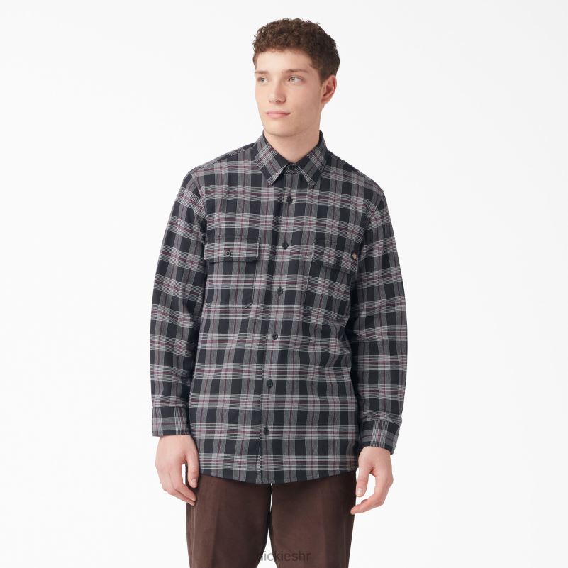 flanelska košulja dugih rukava muškarci Dickies vino/crni karirani (bpe) 6BPL6780 odjeća