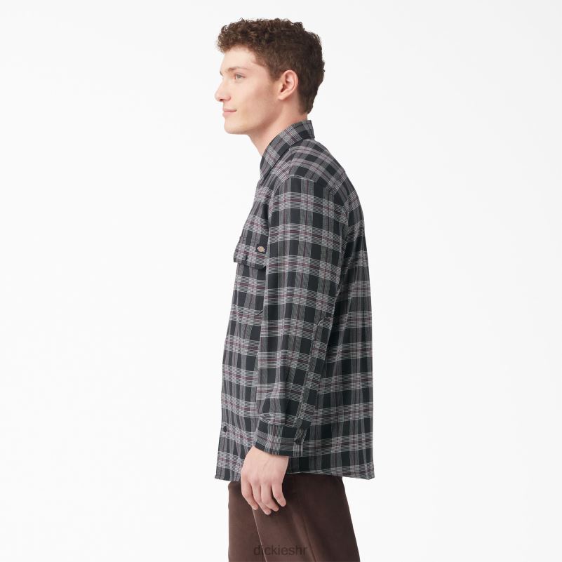flanelska košulja dugih rukava muškarci Dickies vino/crni karirani (bpe) 6BPL6780 odjeća