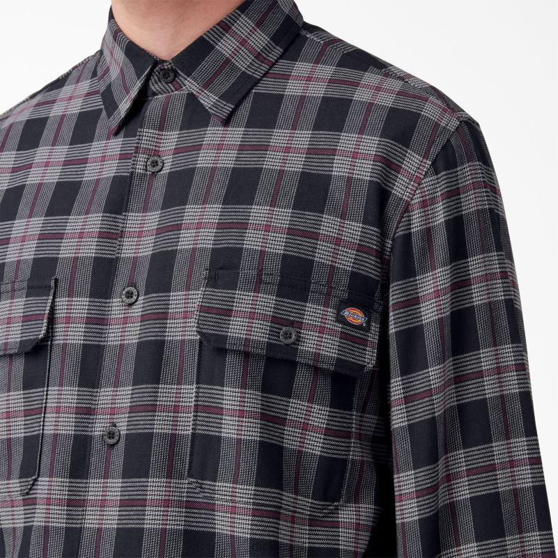 flanelska košulja dugih rukava muškarci Dickies vino/crni karirani (bpe) 6BPL6780 odjeća