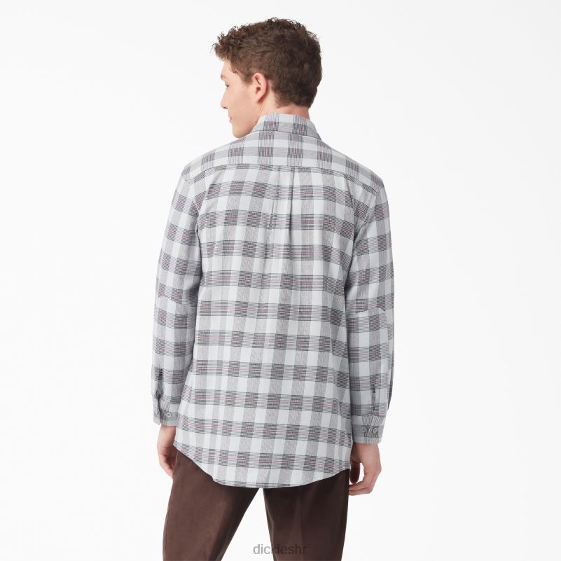 flanelska košulja dugih rukava muškarci Dickies vrhunski sivi karirani (upr) 6BPL6782 odjeća