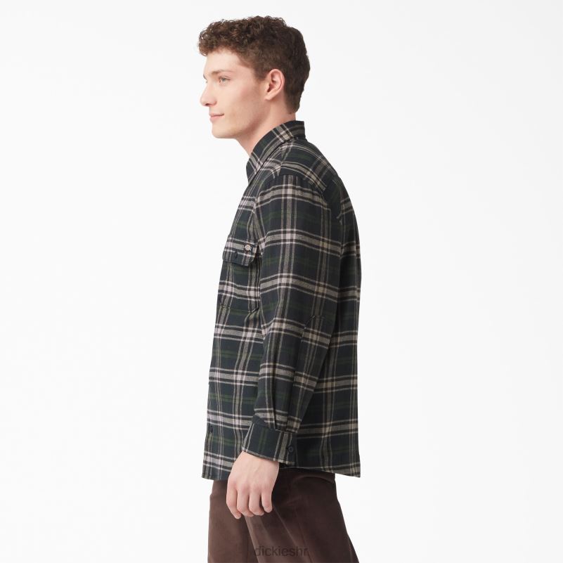 flanelska košulja dugih rukava muškarci Dickies zeleno/crno karirano (npg) 6BPL6781 odjeća