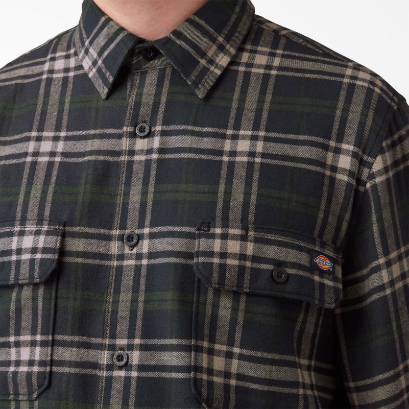 flanelska košulja dugih rukava muškarci Dickies zeleno/crno karirano (npg) 6BPL6781 odjeća