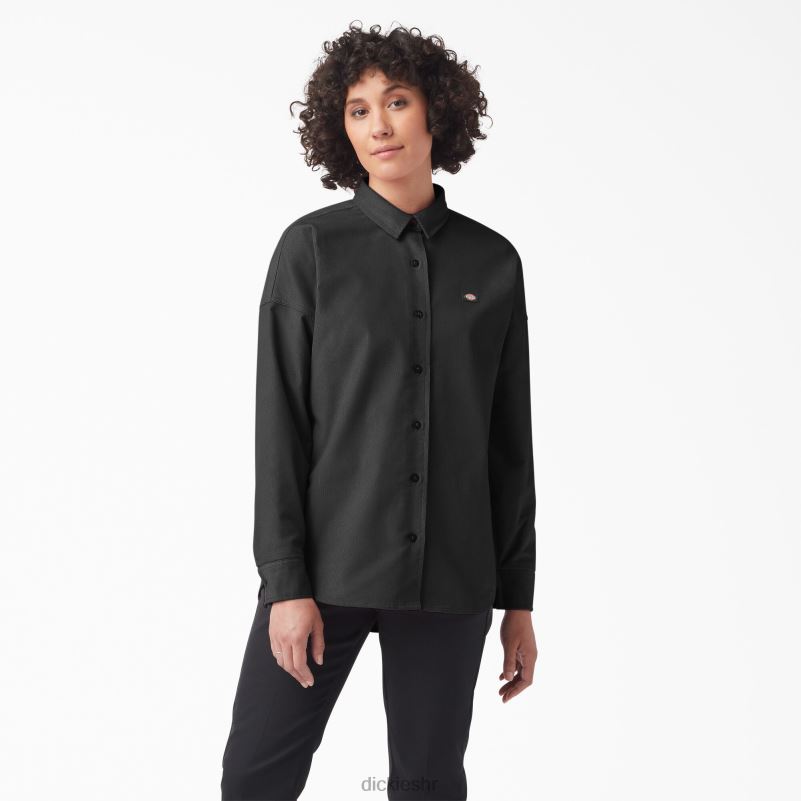 halleville prevelika košulja od samta žene Dickies crna (bkx) 6BPL62184 odjeća