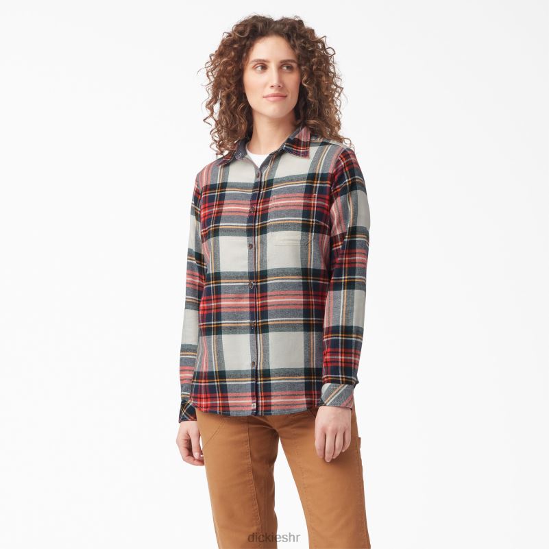 karirana flanelska košulja dugih rukava žene Dickies rastopljena lava planinski plaid (b1l) 6BPL62206 odjeća