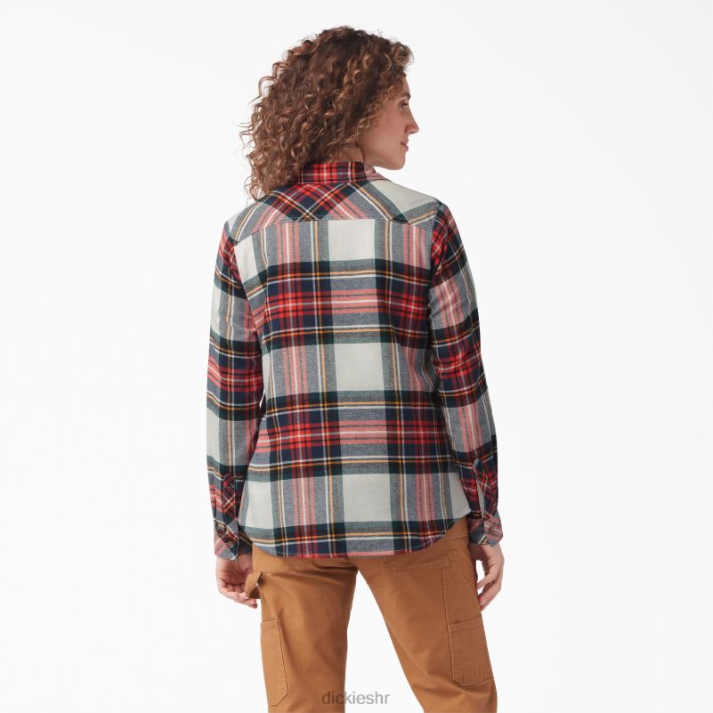 karirana flanelska košulja dugih rukava žene Dickies rastopljena lava planinski plaid (b1l) 6BPL62206 odjeća