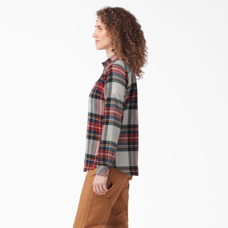karirana flanelska košulja dugih rukava žene Dickies rastopljena lava planinski plaid (b1l) 6BPL62206 odjeća
