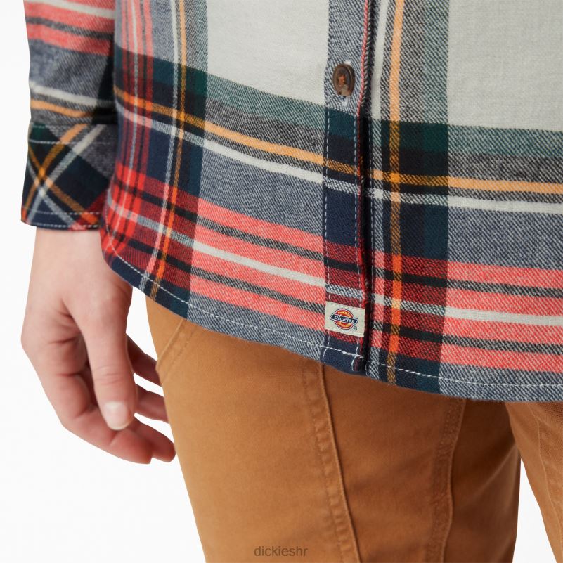 karirana flanelska košulja dugih rukava žene Dickies rastopljena lava planinski plaid (b1l) 6BPL62206 odjeća