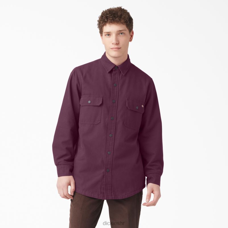 patka košulja s flanelskom postavom dugih rukava muškarci Dickies vino od grožđa (gw9) 6BPL6864 odjeća