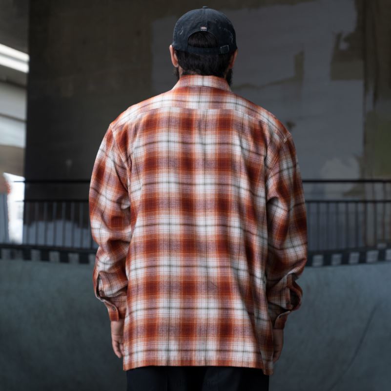 ronnie sandoval brušena flanelska košulja muškarci Dickies spaljeno ombre karirano (ob2) 6BPL6729 odjeća